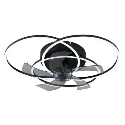 Globo - Ventilator de tavan LED cu lumină reglabilă, 40W/230V, 3000-6500K, negru, cu telecomandă