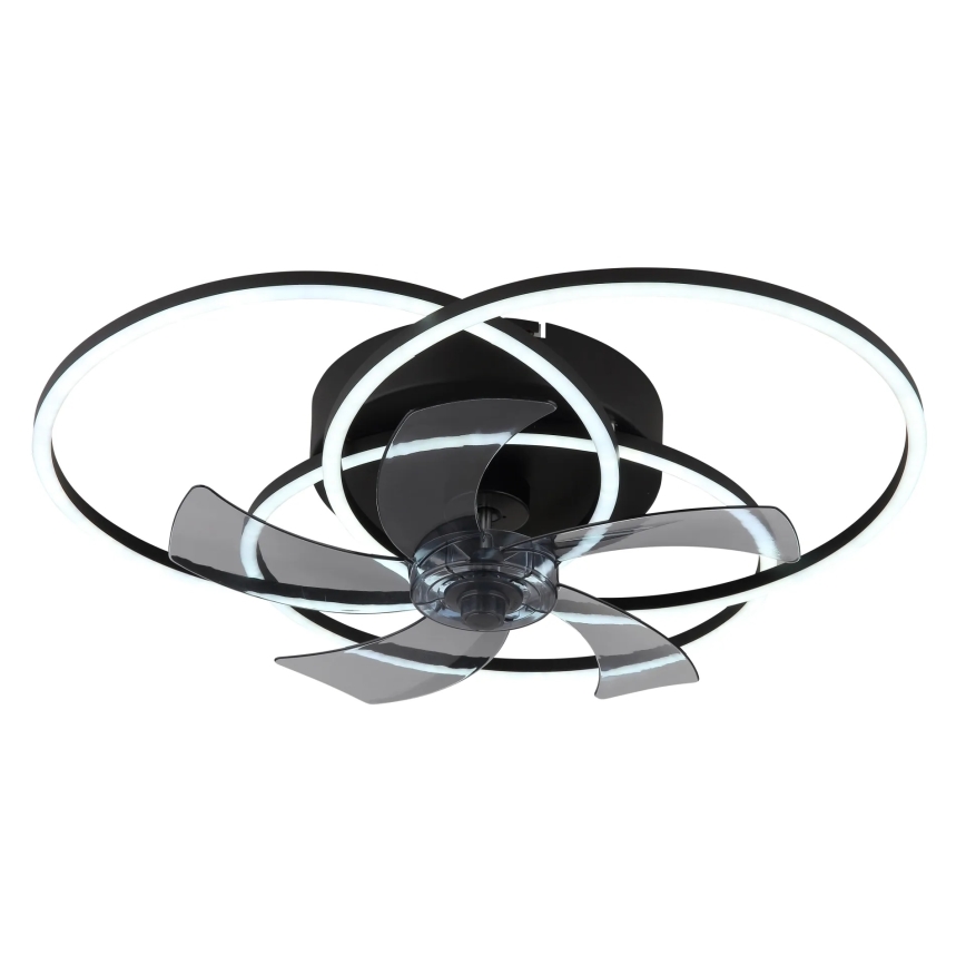 Globo - Ventilator de tavan LED cu lumină reglabilă, 40W/230V, 3000-6500K, negru, cu telecomandă