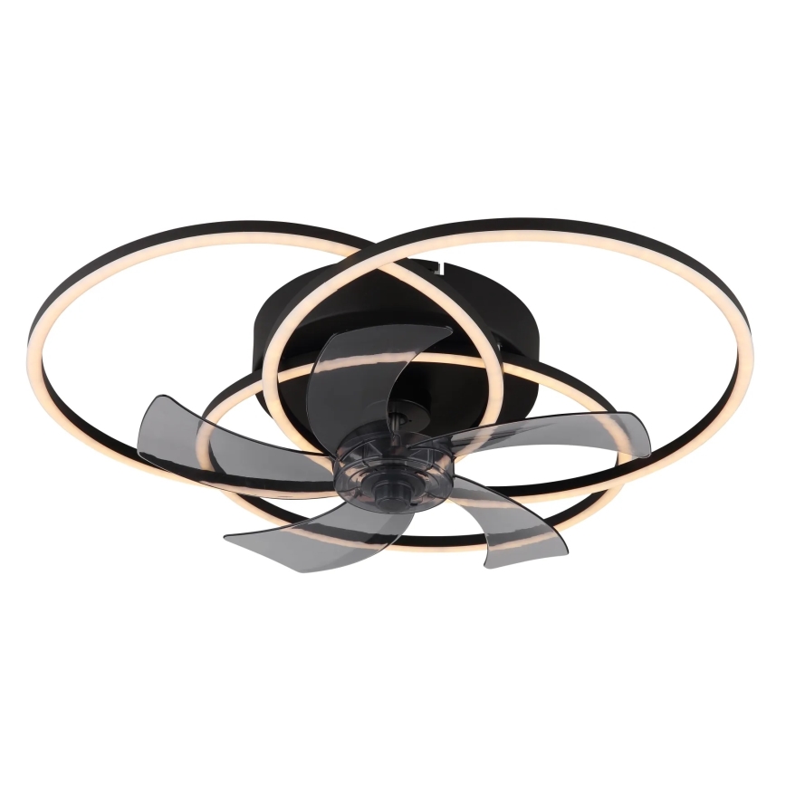 Globo - Ventilator de tavan LED cu lumină reglabilă, 40W/230V, 3000-6500K, negru, cu telecomandă