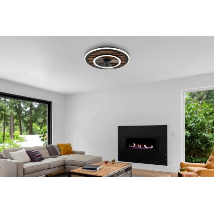 Globo - Ventilator de tavan cu LED dimabil, 36W, 230V, 2700-6000K, negru, cu telecomandă