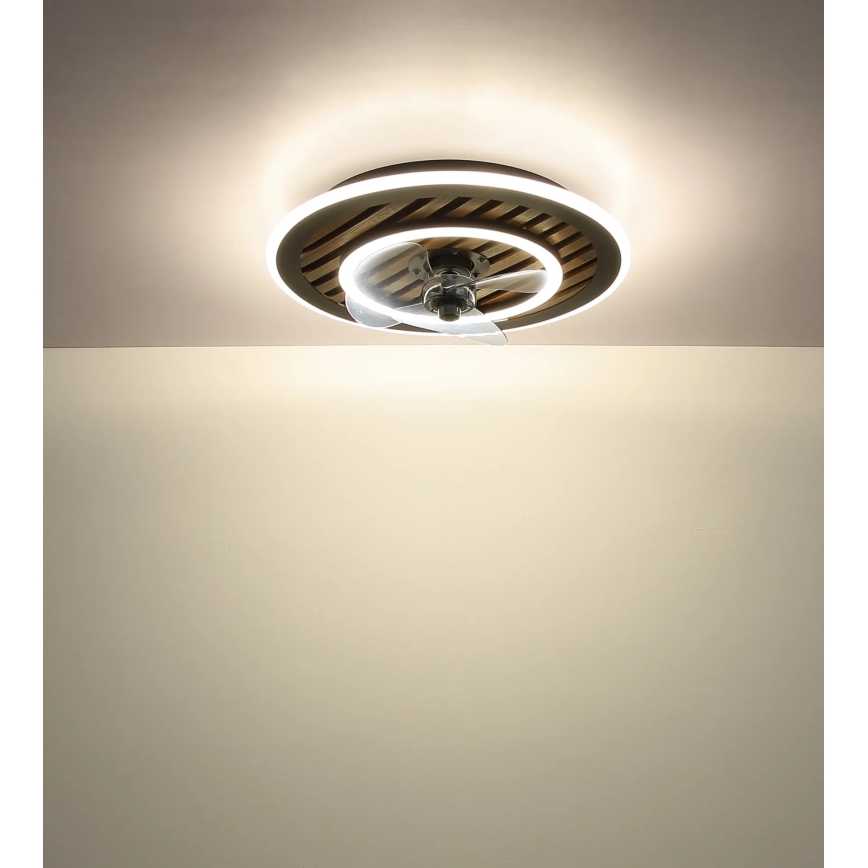 Globo - Ventilator de tavan cu LED dimabil, 36W, 230V, 2700-6000K, negru, cu telecomandă