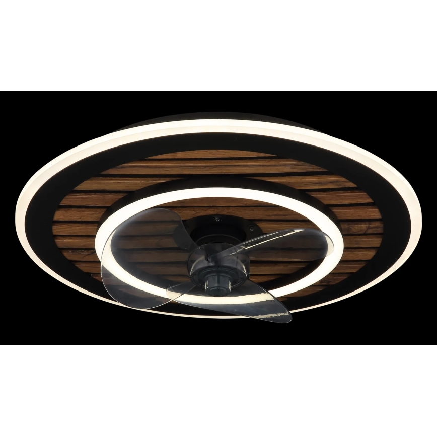 Globo - Ventilator de tavan cu LED dimabil, 36W, 230V, 2700-6000K, negru, cu telecomandă