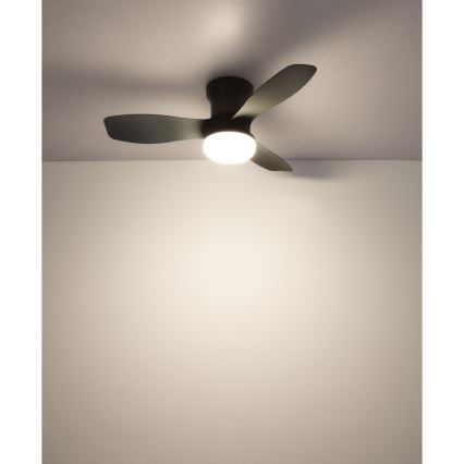 Globo - Ventilator de tavan dimabil LED/15W/230V 2700-6500K negru + telecomandă