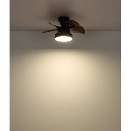 Globo - Ventilator de tavan cu LED dimabil/22W/230V 3000/4500/6000K maro + telecomandă