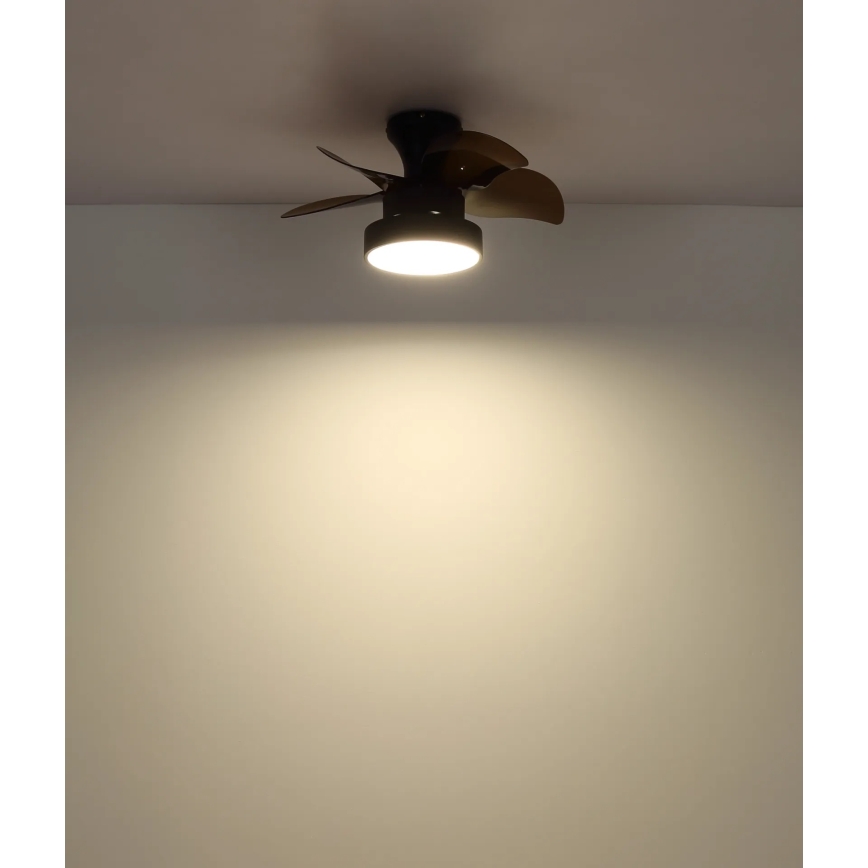 Globo - Ventilator de tavan cu LED dimabil/22W/230V 3000/4500/6000K maro + telecomandă