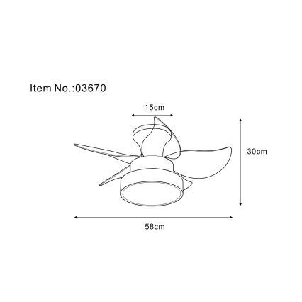 Globo - Ventilator de tavan cu LED dimabil/22W/230V 3000/4500/6000K maro + telecomandă