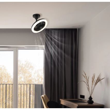 Globo - Ventilator de tavan LED dimmabil, 20W, 230V, 3000-6500K, negru + telecomandă