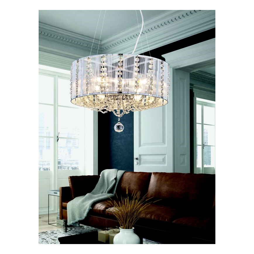 Globo - Lustră de cristal pe cablu 4xE14/40W/230V