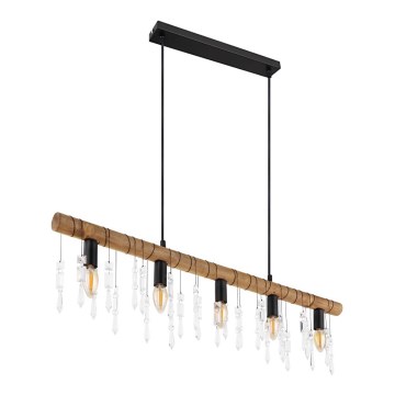 Globo 15532-5H - Lustră suspendată pe cablu KIRA 5xE14/40W/230V negru/maro