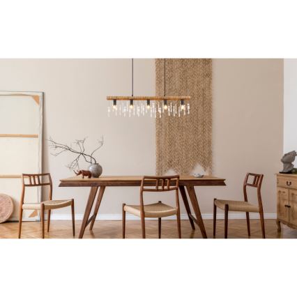 Globo 15532-5H - Lustră suspendată pe cablu KIRA 5xE14/40W/230V negru/maro