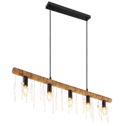 Globo 15532-5H - Lustră suspendată pe cablu KIRA 5xE14/40W/230V negru/maro