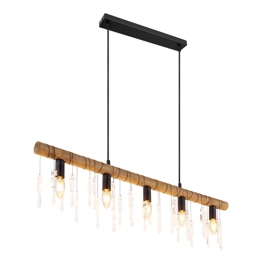 Globo 15532-5H - Lustră suspendată pe cablu KIRA 5xE14/40W/230V negru/maro