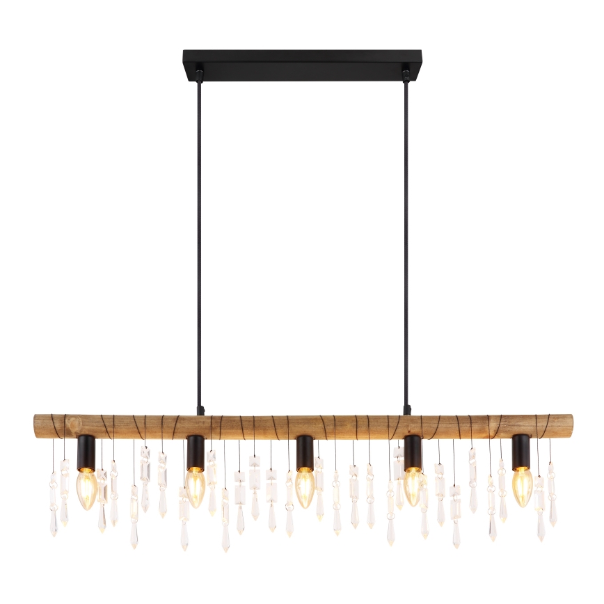 Globo 15532-5H - Lustră suspendată pe cablu KIRA 5xE14/40W/230V negru/maro