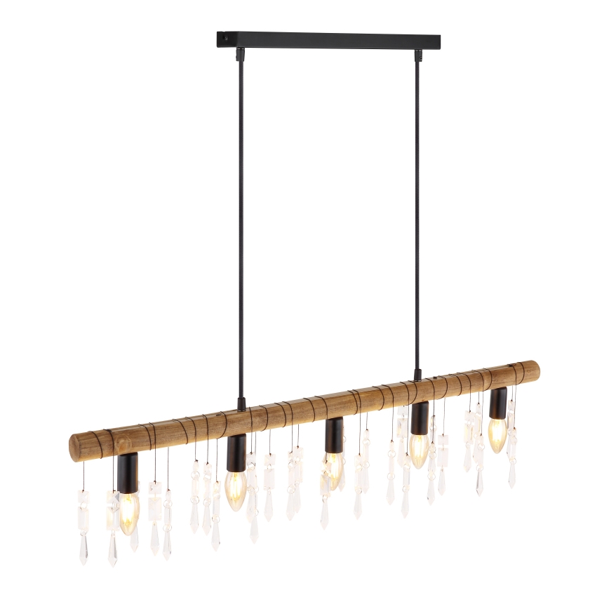 Globo 15532-5H - Lustră suspendată pe cablu KIRA 5xE14/40W/230V negru/maro