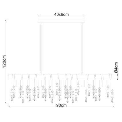 Globo 15532-5H - Lustră suspendată pe cablu KIRA 5xE14/40W/230V negru/maro
