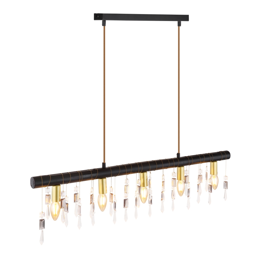 Globo 15532-5HB - Candelabru suspendat pe cablu KIRA, 5xE14/40W/230V, negru