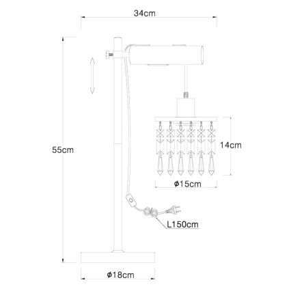 Globo - Lampă de masă 1xE27/40W/230V