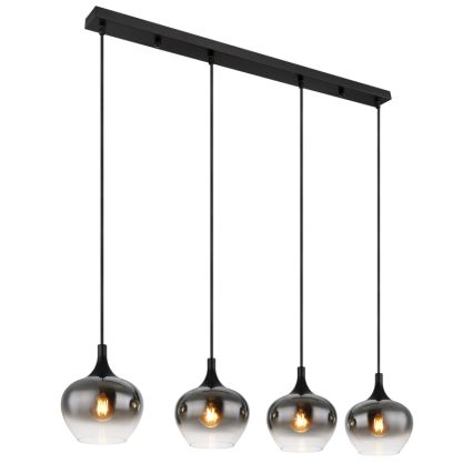 Globo - Lustră suspendată pe cablu 4xE27/40W/230V negru
