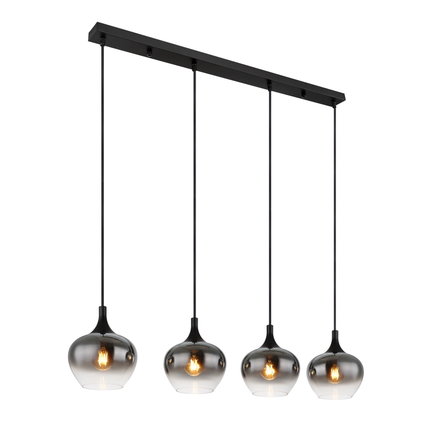 Globo - Lustră suspendată pe cablu 4xE27/40W/230V negru