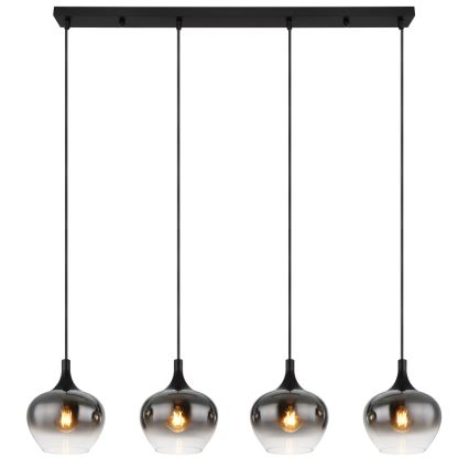 Globo - Lustră suspendată pe cablu 4xE27/40W/230V negru