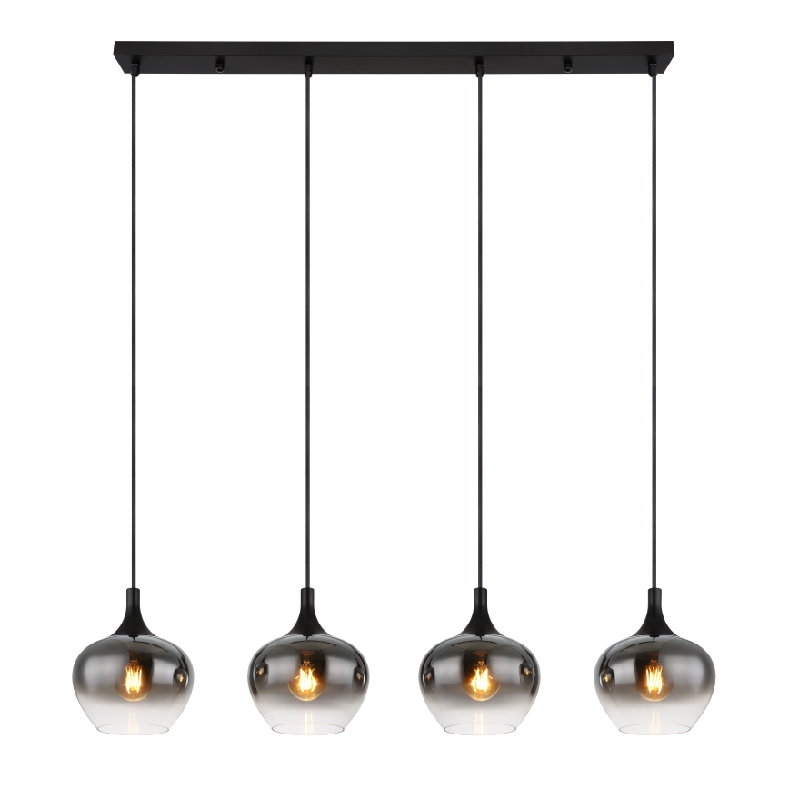 Globo - Lustră suspendată pe cablu 4xE27/40W/230V negru