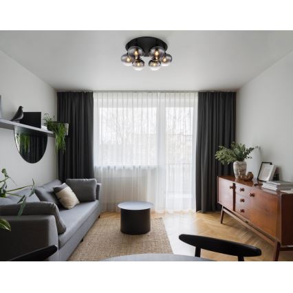 Globo - Lustră aplicată 6xE27/40W/230V, Ø 65 cm, negru