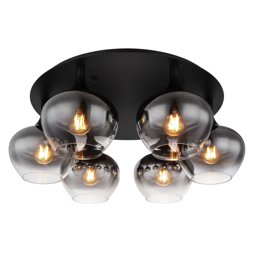 Globo - Lustră aplicată 6xE27/40W/230V, Ø 65 cm, negru