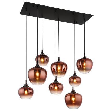 Globo - Lustră suspendată pe cablu 8xE27/40W/230V, finisaj cupru