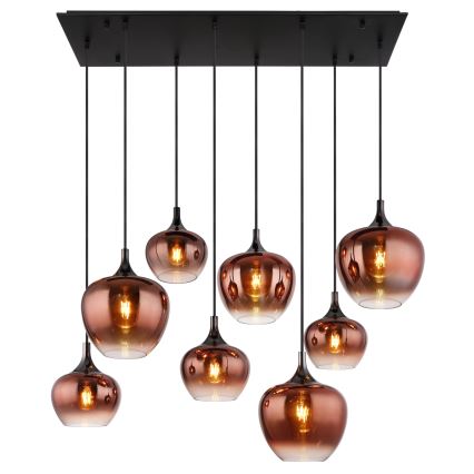 Globo - Lustră suspendată pe cablu 8xE27/40W/230V, finisaj cupru
