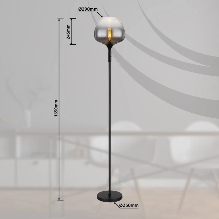 Globo - Lampă de podea 1xE27/40W/230V neagră