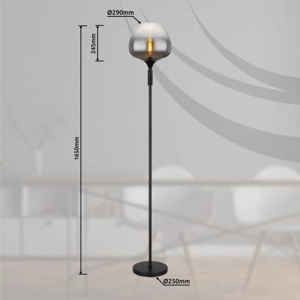 Globo - Lampă de podea 1xE27/40W/230V neagră
