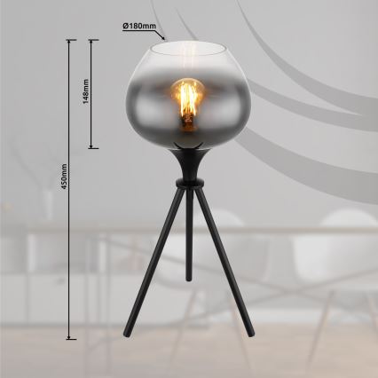 Globo - Lampă de masă 1xE27/40W/230V neagră
