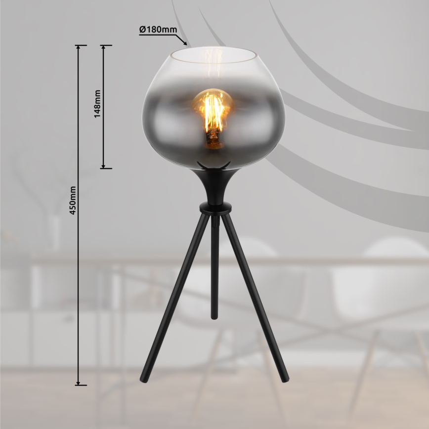 Globo - Lampă de masă 1xE27/40W/230V neagră