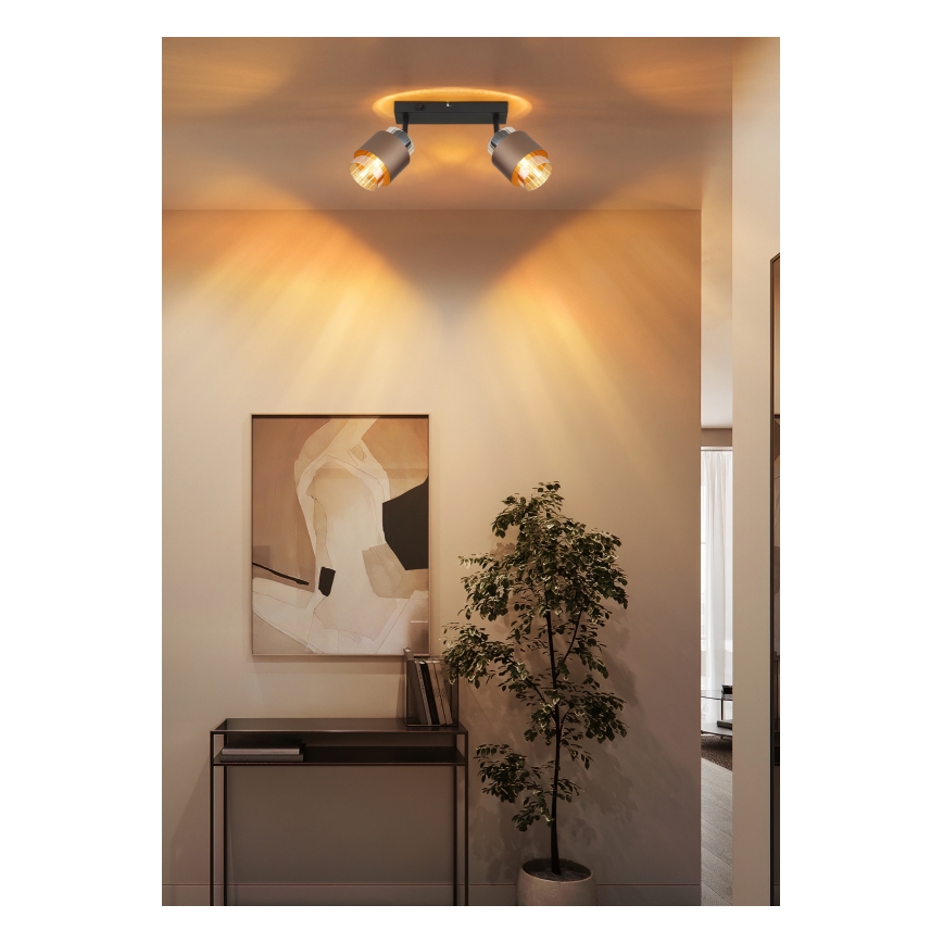 Globo - Aplică cu spoturi 2xE27/40W/230V, negru/bronz