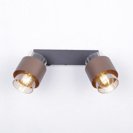 Globo - Aplică cu spoturi 2xE27/40W/230V, negru/bronz