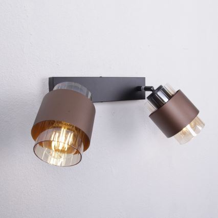 Globo - Aplică cu spoturi 2xE27/40W/230V, negru/bronz