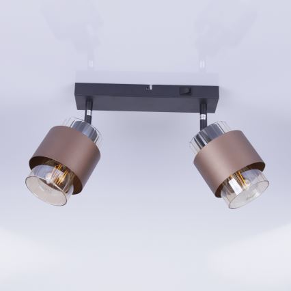 Globo - Aplică cu spoturi 2xE27/40W/230V, negru/bronz