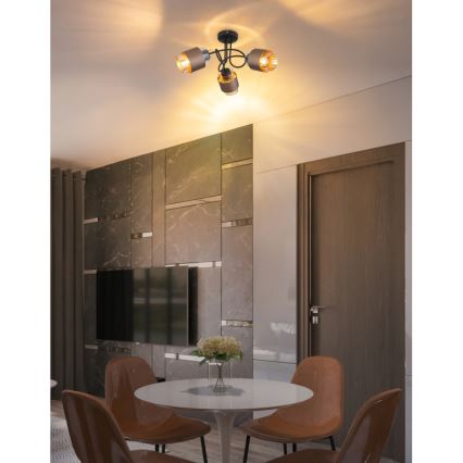 Globo - Lustră aplicată 3xE27/40W/230V negru/bronz