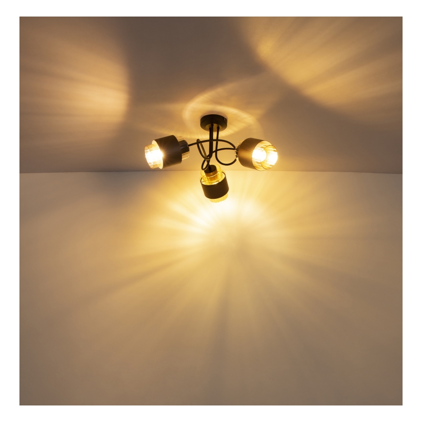 Globo - Lustră aplicată 3xE27/40W/230V negru/bronz