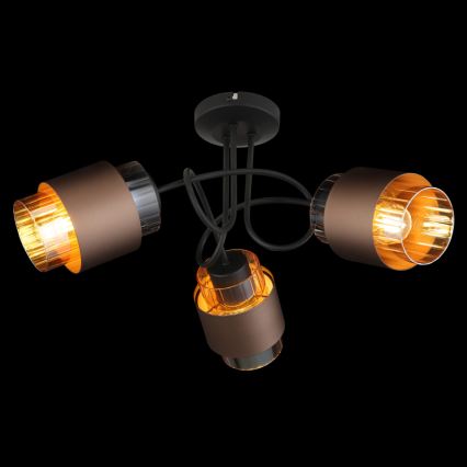 Globo - Lustră aplicată 3xE27/40W/230V negru/bronz