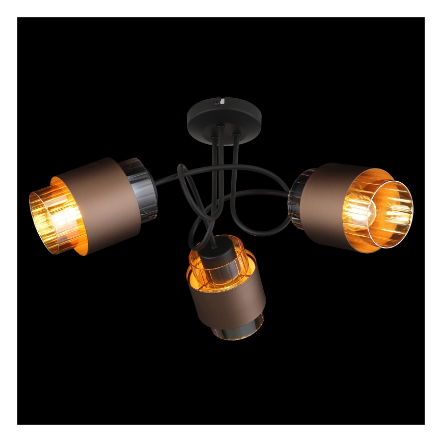 Globo - Lustră aplicată 3xE27/40W/230V negru/bronz
