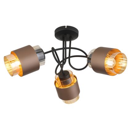 Globo - Lustră aplicată 3xE27/40W/230V negru/bronz