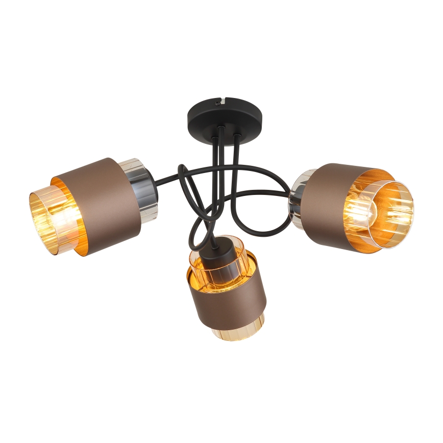 Globo - Lustră aplicată 3xE27/40W/230V negru/bronz