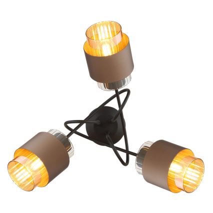 Globo - Lustră aplicată 3xE27/40W/230V negru/bronz