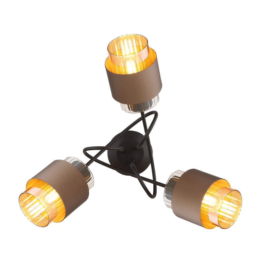 Globo - Lustră aplicată 3xE27/40W/230V negru/bronz
