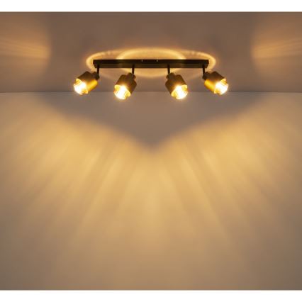 Globo - Lampă spot 4xE27/40W/230V negru/bronzat