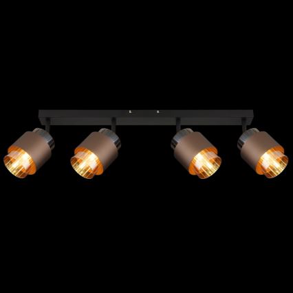 Globo - Lampă spot 4xE27/40W/230V negru/bronzat