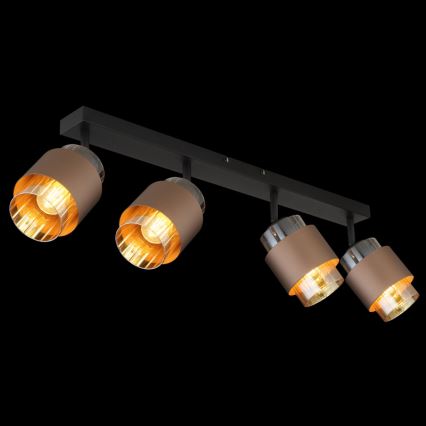 Globo - Lampă spot 4xE27/40W/230V negru/bronzat