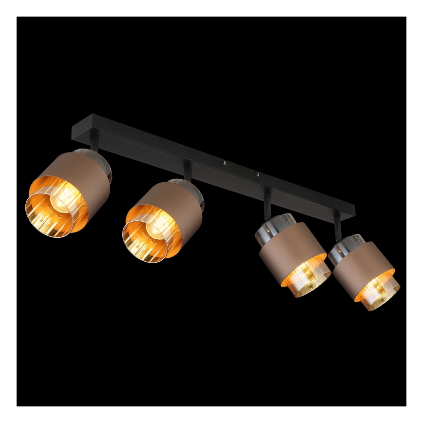 Globo - Lampă spot 4xE27/40W/230V negru/bronzat