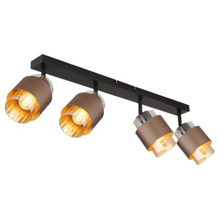 Globo - Lampă spot 4xE27/40W/230V negru/bronzat